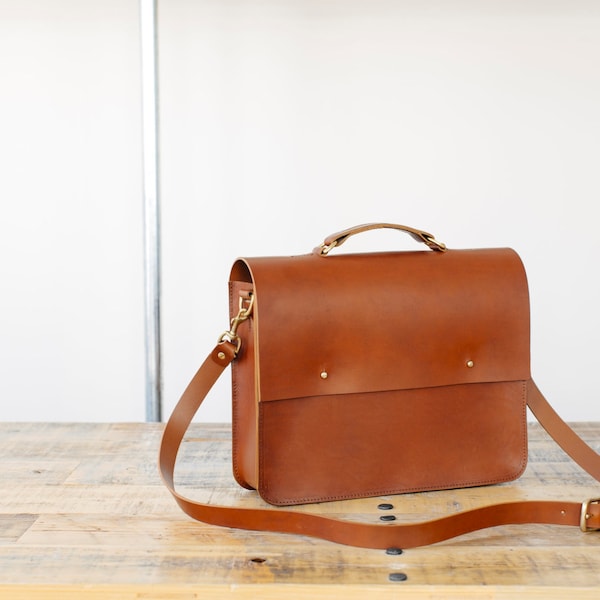 Laura - Tan Leather Simple Satchel