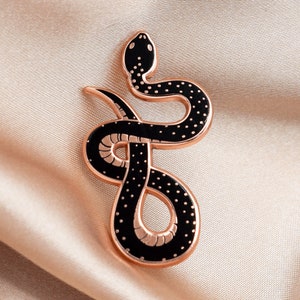 Black snake enamel pin Needle Minder Gothic pin Animal pin Reptile pin Witchy pin Occult Snake gift Constellation art Constellation snake