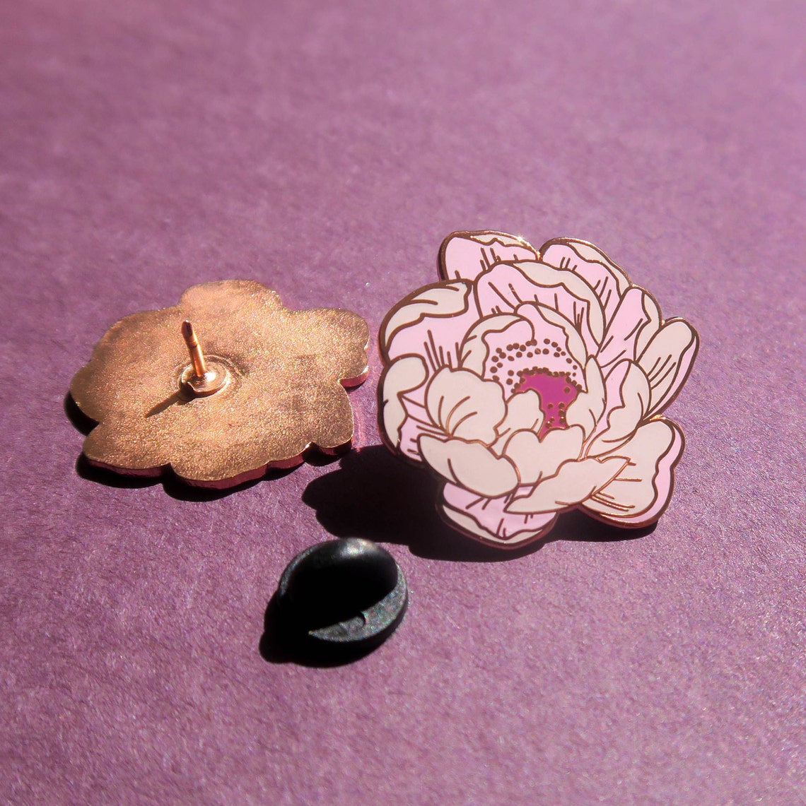 Peonies Enamel Pin / Peony Floral Pin Botanical Pin Plant - Etsy