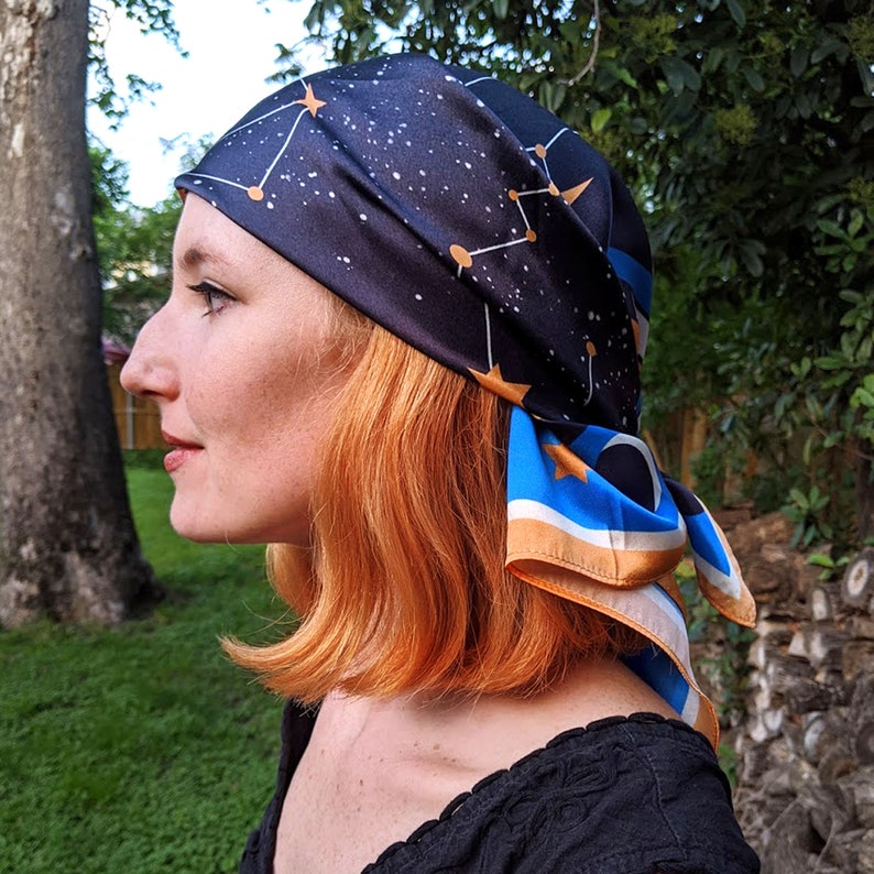 LARGE SQUARE SCARF IN THE CONSTELLATIONS