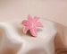 Dusty Pink Lily - Floral enamel pin Needle Minder, Plant Enamel pin, Blush pink Lapel pin, Cute enamel pins Stocking stuffers 