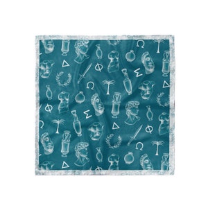 Teal Greek Goddess Silk Scarf (Greek Silk hair scarf)
