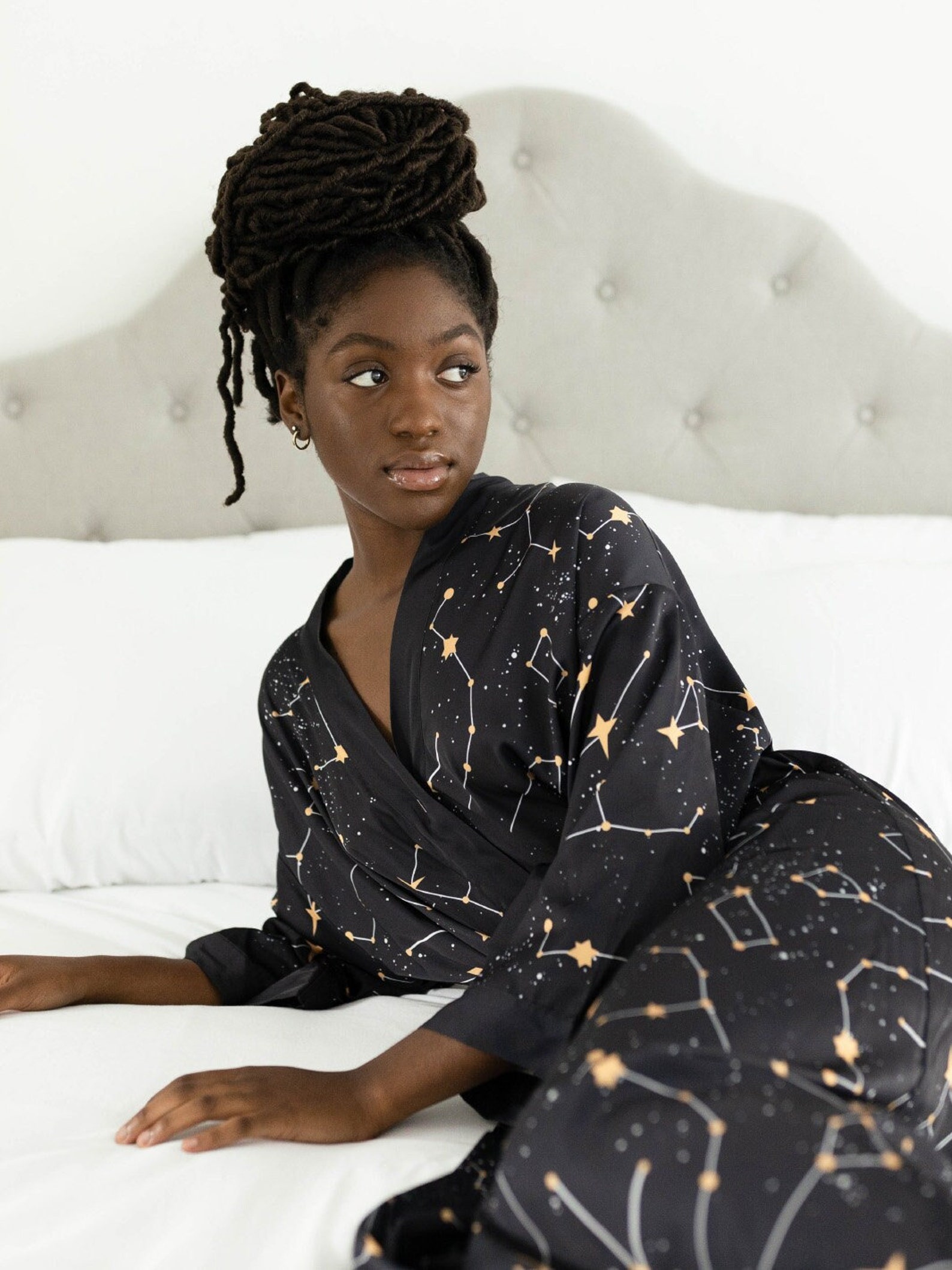 Fancy Star Robe Constellation Robe: Long Astrology Stars Cosmos Bohemian Kimono ...