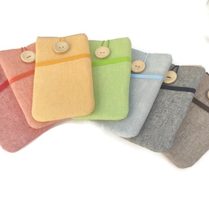 Telefoonhoesje, stoffen telefoonhoesje, cadeau tiener, linnen telefoonhoes, zakje mobiele telefoon, portemonnee smartphone, beschermend telefoonhoesje