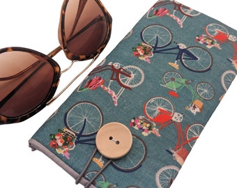 Bicycle Glasses Case Fabric Eyeglass case, Padded sunglasses case, Soft Eyeglasses holder