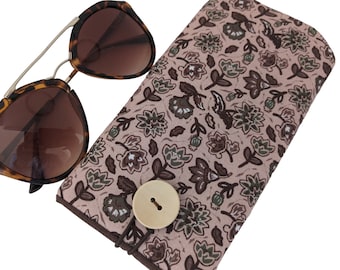 Floral sunglasses case glasses cases Soft, Floral Reading glasses case padded, Personalized gifts for her