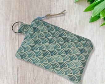 keychain wallet / Teal keychain pouch / Zipper card holder / small zipper wallet