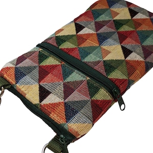 Geometrische Handy Crossbody Bag, kleine Reisetasche, iPhone Sling Bag, Smartphone Geldbörse, Phone Zip Bag