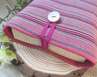 Pink and red Stripes Book Sleeve