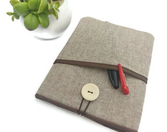 Kindle Scribe case cover sleeve with pen holder padded linen fabric