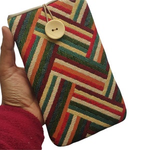 Fabric Cell Phone pouch, Cell phone case cover, gift for her, Smartphone Pouch, Padded phone case, Women&#39;s Phone Sleeve