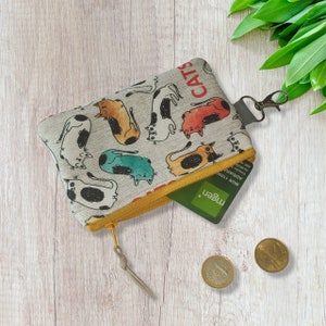 Monedero de gatos Monedero con llavero, estuche con cremallera, carteras pequeñas con cremallera, tarjetero, portaauriculares, tarjetero