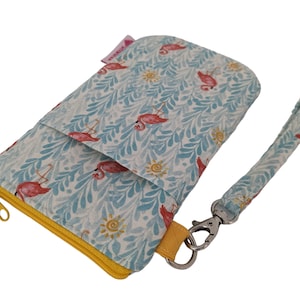 Pochette rembourrée pour téléphone avec fermeture à glissière, Housse zippée pour téléphone portable, Porte-monnaie pour téléphone portable pour femme, sacoche pour téléphone portable - Flamant rose