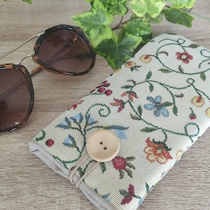 Florale Sonnenbrillenhülle, Gepolsterte Lesebrillenhülle Blumenstoff