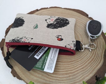 Hedgehog keychain wallet purse small zipper card pouch vegan zipper purse tiny wallet, earphones pouch, gift card bag