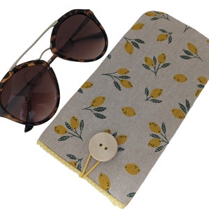 Étui à lunettes de soleil Porte-monnaie souple et zippé, cadeau de fête des mères, cadeaux pour maman, ensemble joyeux anniversaire, cadeau de Noël pour elle Citrons image 3