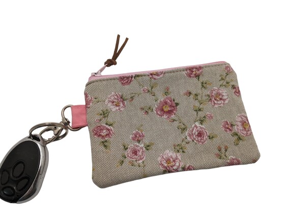 Floral Retro Zipper Pouch With Keychain Wallet Lined Zipper Pouch Essentials Bag Coin Card Purse Purse Organizer Gift for Her Etsy Ireland