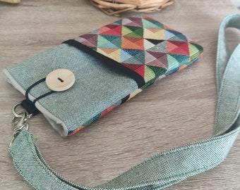 Fabric case Fairphone 4 sleeve lanyard, Fairphone 3+ Pouch, Fairphone 2 wallet case,  Fairphone 3 case, Padded phone case, Fairphone 4 case