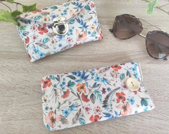 Étui à lunettes de soleil florales, Pochette à lunettes rembourrée souple Imprimé floral, Porte-lunettes