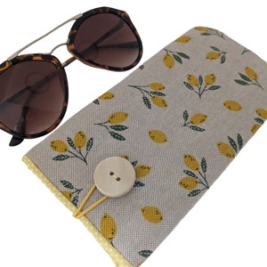 Étui à lunettes de soleil Porte-monnaie souple et zippé, cadeau de fête des mères, cadeaux pour maman, ensemble joyeux anniversaire, cadeau de Noël pour elle Citrons image 5