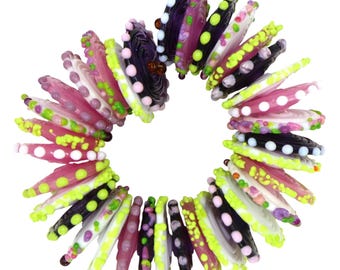 Handmade Lampwork Beads for Jewelry Making: 34 disc
