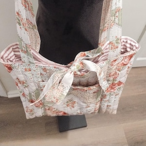 Handmade Quilted Cotton Large Everyday Tote Bag - Stiches n' Roses image 6