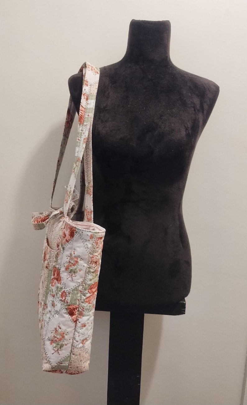 Handmade Quilted Cotton Large Everyday Tote Bag - Stiches n' Roses image 3