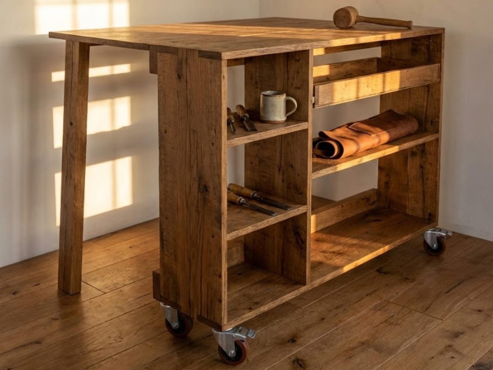 The "atelier" Flip-top Workbench Plans | Space-saving Mobile Workshop ...