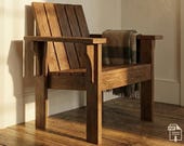 DIY Patio Chair Plan | Modern Adirondack Garden Furniture | Mission Style Outdoor Armchair | Digital Woodworking Blueprint | Easy 1x4 Build
