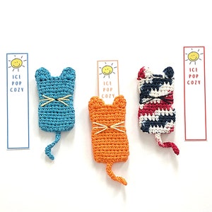 Cat Cozy Pattern, Ice Pop Holder, Crochet Cat Pattern, Kitty Crochet, Kitty Pattern, Crochet Cat Gift, Easy Crochet Gift, Quick Crochet Gift image 3