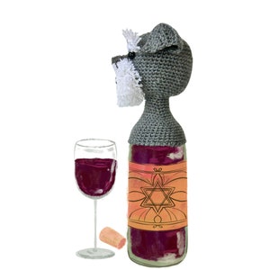 Schnauzer Wine Topper Dog Crochet Pattern, Amigurumi Crochet Gift Idea image 4