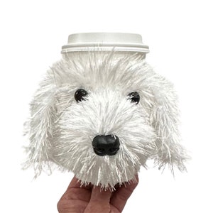 White Goldendoodle Cup Cozy, Goldendoodle Gift, Labradoodle Gifts, Doodle Dog Lover, Realistic Dog Themed Gift, Dog Mom or Dad Gift