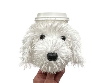 White Goldendoodle Cup Cozy, Goldendoodle Gift, Labradoodle Gifts, Doodle Dog Lover, Realistic Dog Themed Gift, Dog Mom or Dad Gift