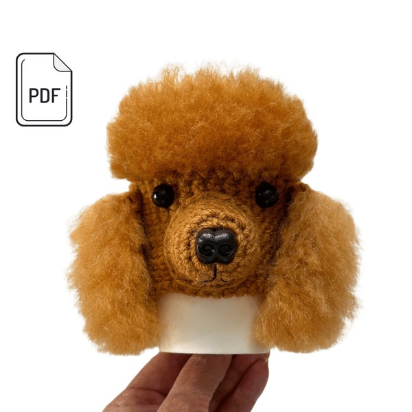 Toy Poodle Crochet Pattern, Mini Poodle Cup Cozy Pattern, Realistic Dog Crochet Pattern, Crochet Dog Breed, Dog Lovers Crochet Dog Gift