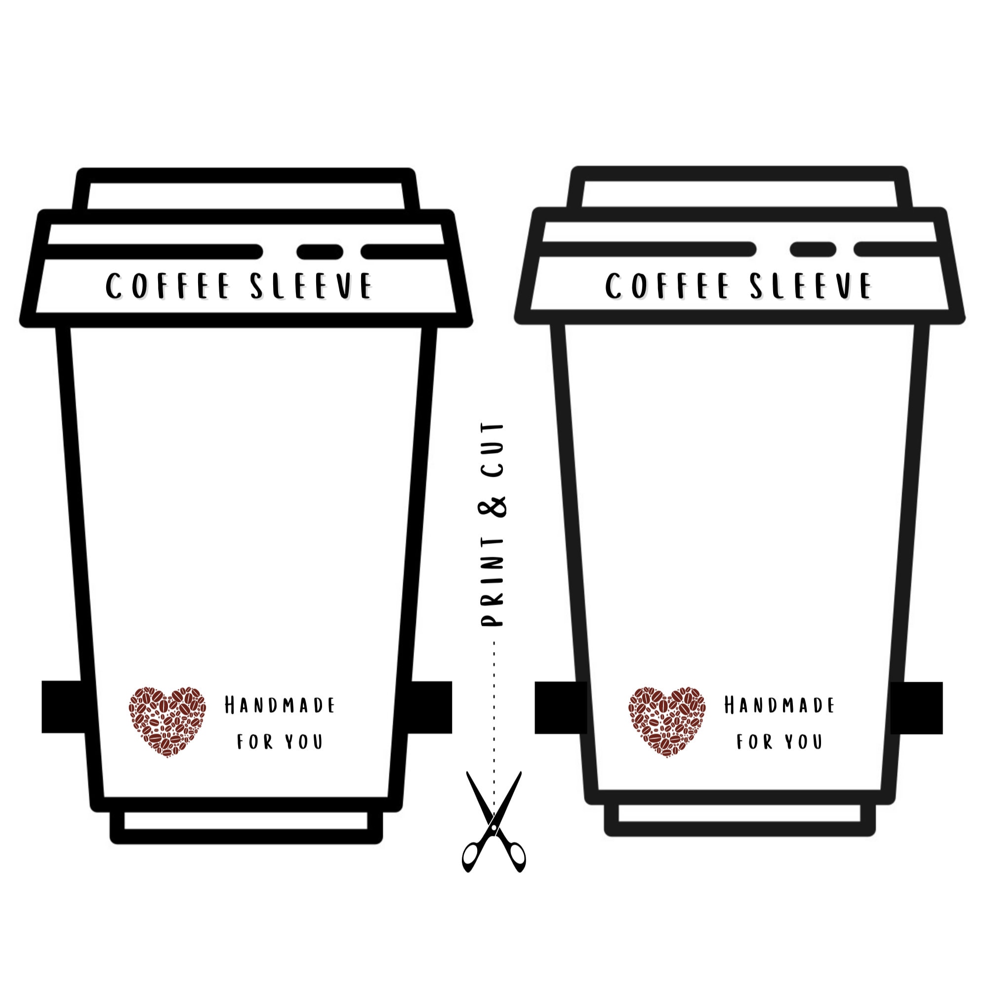 coffee cup cozy printable cup insert, cozy display card, cup