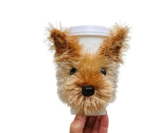 Yorkie Dog Cup Cozy, Yorkshire Terrier, Yorkie Gifts, Yorkie Lover, Yorkie Mom, Dog Mom or Dad, Realistic Dog Themed Gift, Dog Breed Gifts