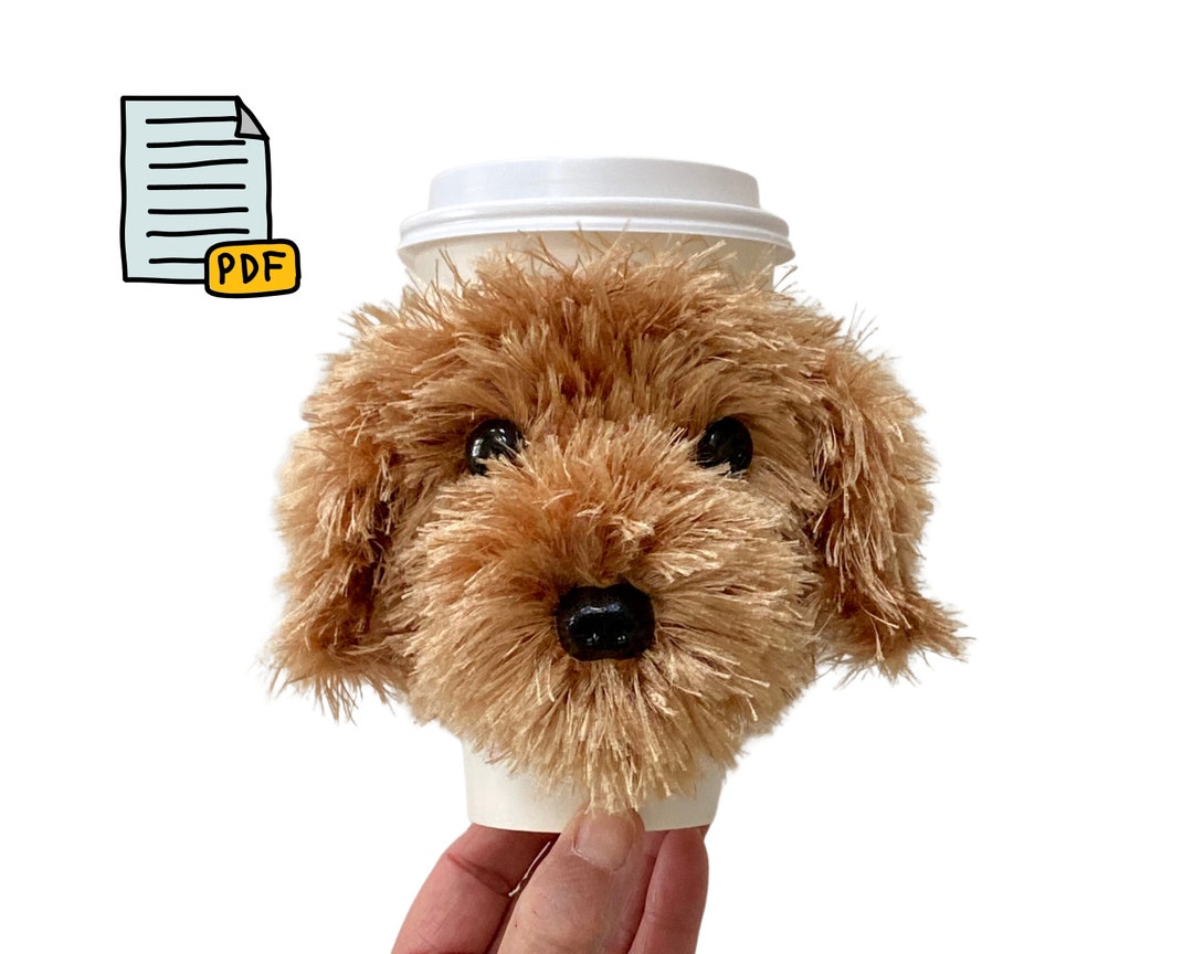Mini Goldendoodle Cup Cozy Pattern, Realistic Dog Crochet Pattern