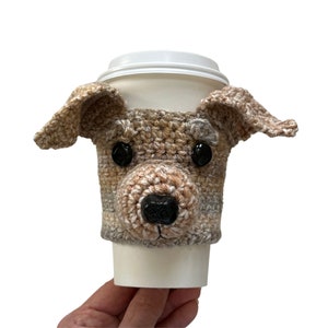 Brindle Greyhound Cup Cozy, Italian Greyhound Gift, Mini Miniature Greyhound Dog Owner Lover, Realistic Dog Themed Gift, Greyhound Mom Dad