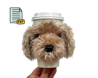 Cavapoo Cup Cozy Pattern, Realistic Dog Crochet Pattern, Crochet Dog Breed, Crochet for Dog, Dog Lover’s Pattern, Crochet Gift Pattern