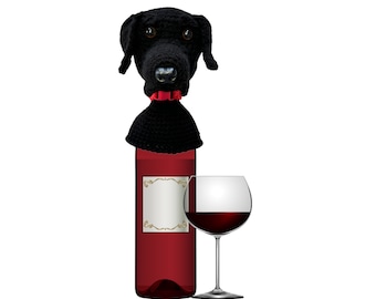 Black Lab Wine Bottle Cover - Labrador Dog Mom Wine Gift