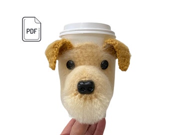 Airedale Terrier Crochet Pattern, Cup Cozy Pattern, Realistic Dog Crochet Pattern, Crochet Dog Breed, Dog Lover’s Pattern, Crochet Gift