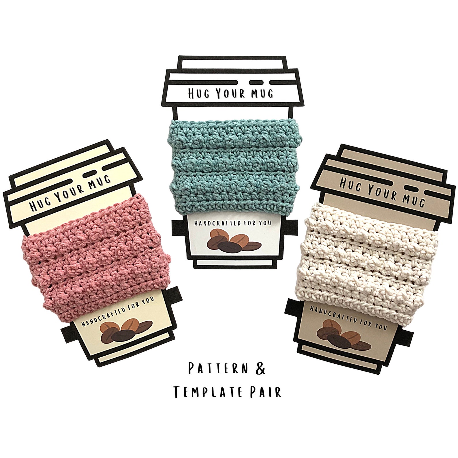 Cup Cozy Crochet Pattern Coffee Cozy Printable Template - Etsy