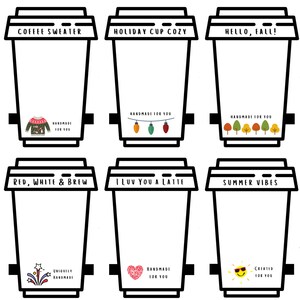 Holiday Coffee Cozy Printable Cup Insert Cozy Display Card - Etsy