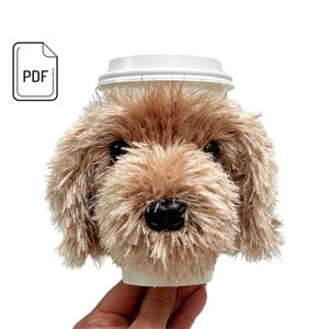 Goldendoodle Crochet Pattern, Cup Cozy Pattern, Realistic Dog Crochet Pattern, Golden Doodle Dog Breed, Dog Lovers Pattern, Crochet Dog Gift