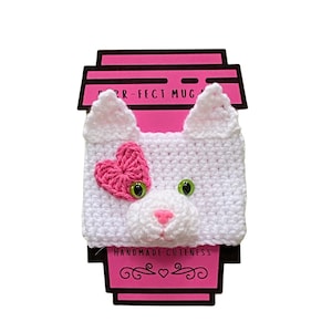 Crochet Cat Coffee Cozy Pattern + Cup Cozy Template, Cat Crochet Pattern, Kitten Crochet Pattern, Kitty Cat Pattern, Crochet Cat Gift