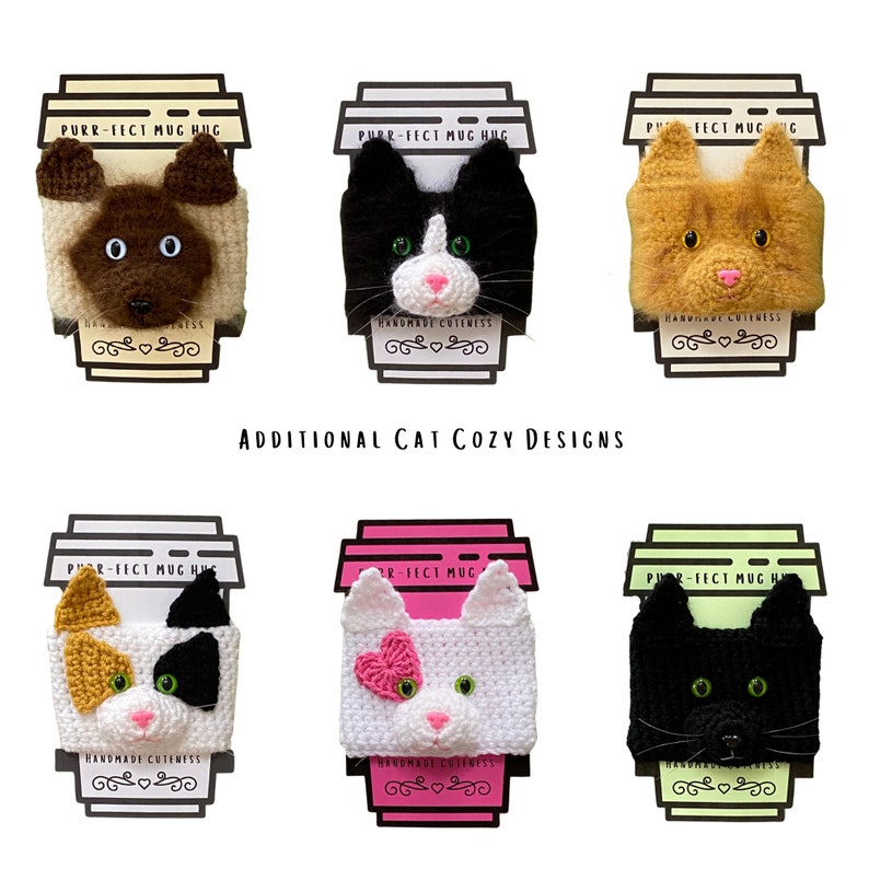 Cat Cozy Pattern, Ice Pop Holder, Crochet Cat Pattern, Kitty Crochet, Kitty Pattern, Crochet Cat Gift, Easy Crochet Gift, Quick Crochet Gift image 9