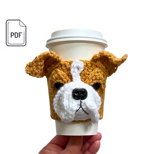 English Bulldog Cup Cozy Pattern, American Bulldog Crochet Pattern, Realistic Dog Crochet Pattern, Crochet Dog Breed, Dog Lover’s Pattern