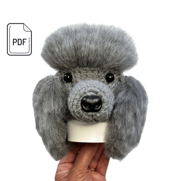 Poodle Crochet Pattern, Standard Poodle Dog Cup Cozy Pattern, Realistic Dog Breed Crochet, Crochet Dog Gift, Crochet Dog Lover Gift