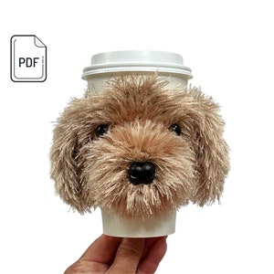 Cavapoo Cup Cozy Pattern, Realistic Dog Crochet Pattern, Crochet Dog Breed, Crochet for Dog, Dog Lover’s Pattern, Crochet Gift Pattern