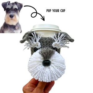 Schnauzer Crochet Pattern, Miniature Schnauzer Dog Cup Cozy Pattern, Realistic Dog Breed Crochet, Dog Cozy Pattern, Crochet Dog Lover Gift image 5